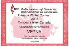 RAC-Canada-Winter-Contest-2003